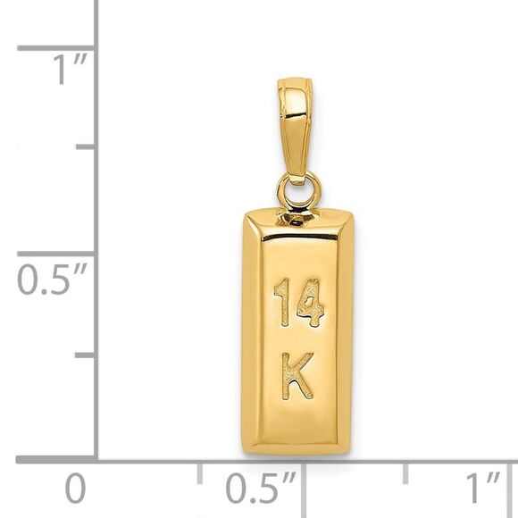 14k Yellow Gold 3D Bar Pendant - Picture 5 of 6